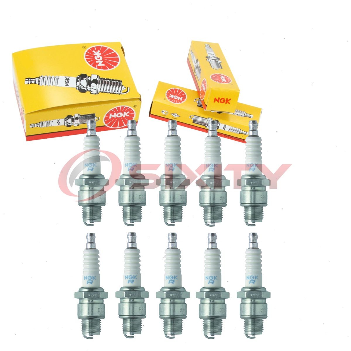 10 pc NGK 1445 BR7HS BLYB Standard Spark Plugs for WR5AP WR5AC WR5A W22FSR-U oo