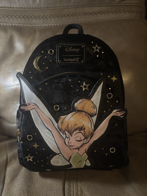 Loungefly Disney Tinker Bell Pixie Dust Velvet Mini Backpack☆NWT