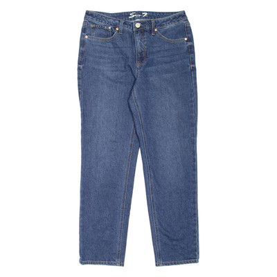 SEVEN7 Damen Jeans Blau Slim Gerade Stone Wash W30 L28