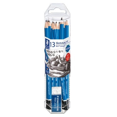 STAEDTLER Mars Lumograph Graphite Artist Pencil Pack, 12 Degrees (8B, 7B, 6B, 5B