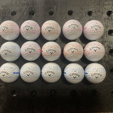15 Callaway Supersoft Splatter 360 White Blue  Red5A/4A Near Mint Golf Balls