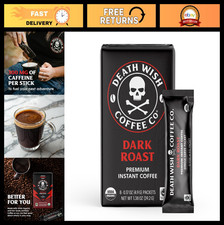 Instant Dark Roast Coffee Packets - Bold Arabica Robusta Blend, USDA Organic,