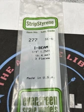 Evergreen Scale. Polystyrene. 14" 277 I-Beam 1/4" .250 (3)