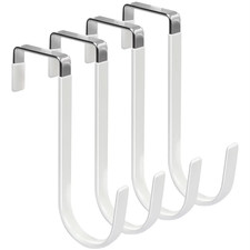 4 Pack Over The Door Hook Single Hooks Hanger Storage for Hanging Towel Coat UK