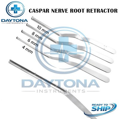 Caspar Nerve Root Retractor Bayonet Shaft 4,6,8,10 mm 4 PCs Set