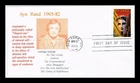 DR JIM STAMPS US COVER AYN RAND LITERARY ARTS FDC LIMITED EDITION 9 OF 10