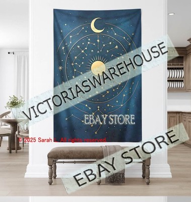 Cosmic Star Map Tapestry Astrology Decor zodiac art 59X82 in
