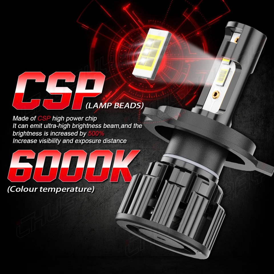 Подходит для Ford F100 F150 F250 1969-1978 годов выпуска пара круглых светодиодных фар дальнего света 7 дюймов - Изображение 4 из 4