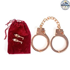 Metal Handcuffs Rose Gold With Two Skull Keys Prop Toy Costume Party