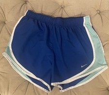 Nike Dri Fit Running Shorts Women s Medium Blue Lining Gym Runner Liner