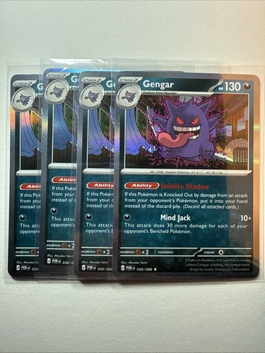 4x Pokémon TCG Perfect Order Gengar 050/088 Rare Holo Near Mint