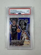 2023-24 Mosaic Victor Wembanyama Montage RC Fast Break Blue #48/85 Spurs PSA 9
