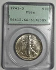 1941-D 50c Walking Liberty Half PCGS MS66 GEM Rattler