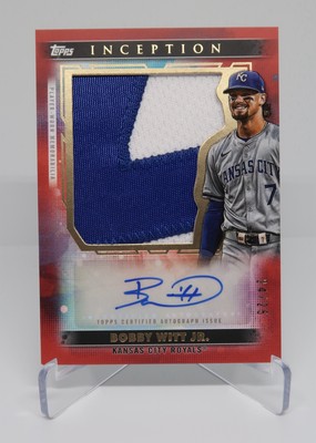 2024 Topps Inception Bobby Witt Jr. Auto Jumbo Patch Card #AIP-BW Red /25
