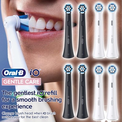 4-8x für Oral-BiO Ersatzbürsten Sanfte Reinigung Aufsteckbürsten Schwarz-Weiß