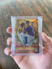 2021 Spectra Baseball Jacob Degrom High Voltage Gold Prizm Patch /10 Game Worn