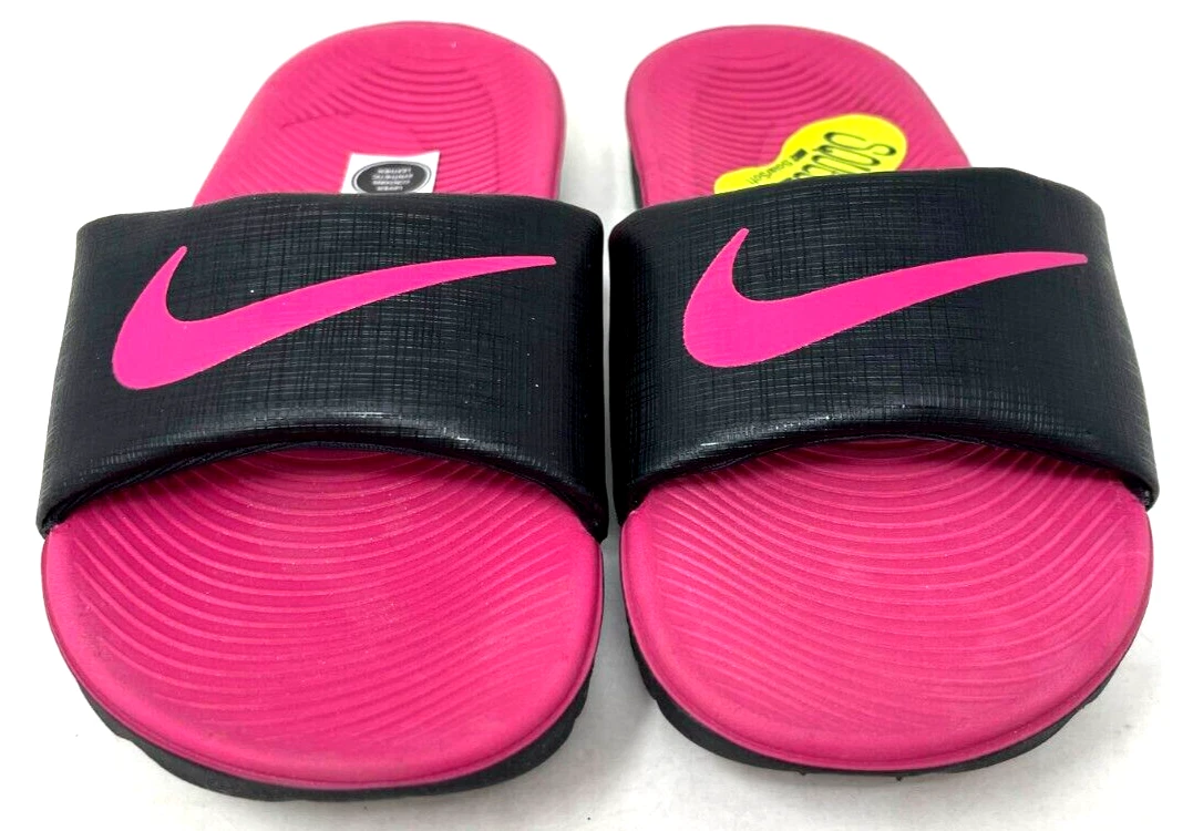 Girls black nike best sale slides