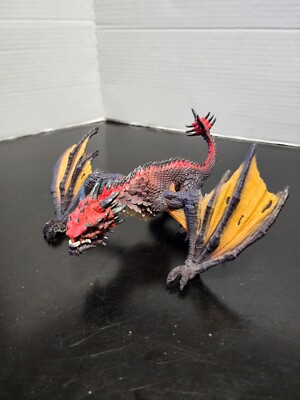 Schleich Winged Eldorado Eldrador Dragon Fighter 8'' Figure D-73527 Red Orange