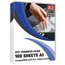 Clieve DTF Transfer Film ,100 Sheets DTF Transfer Film Paper A3 (11.7" x 16...