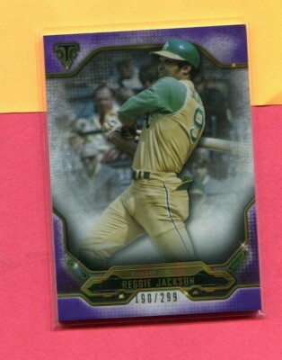 REGGIE JACKSON OAKLAND A'S 2020 TOPPS TRIPLE THREADS #100 AMETHYST CARD #190/299