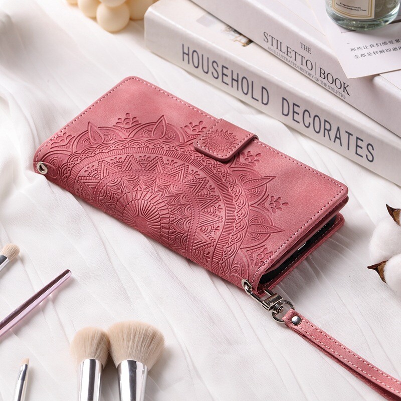 Phone Case For Google Pixel 9 8 7 Pro 6A PU Leather Wallet Flip Cover With Strap