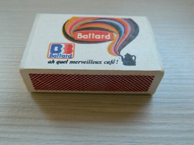 NEU Alte Streichholzschachtel BATTARD ah was für ein wunderbarer belgischer Kaffee