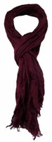 Tigertie - Gecrashter Schal In Bordeaux Einfarbig - Gr. 180 X 50 Cm