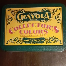 Crayola Collector's Colors Limited Edition Tin 72 Crayons 8 Retired Colors 1991