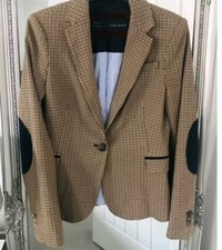 Blazer giacca hacking tweed marrone donna Zara - taglia small