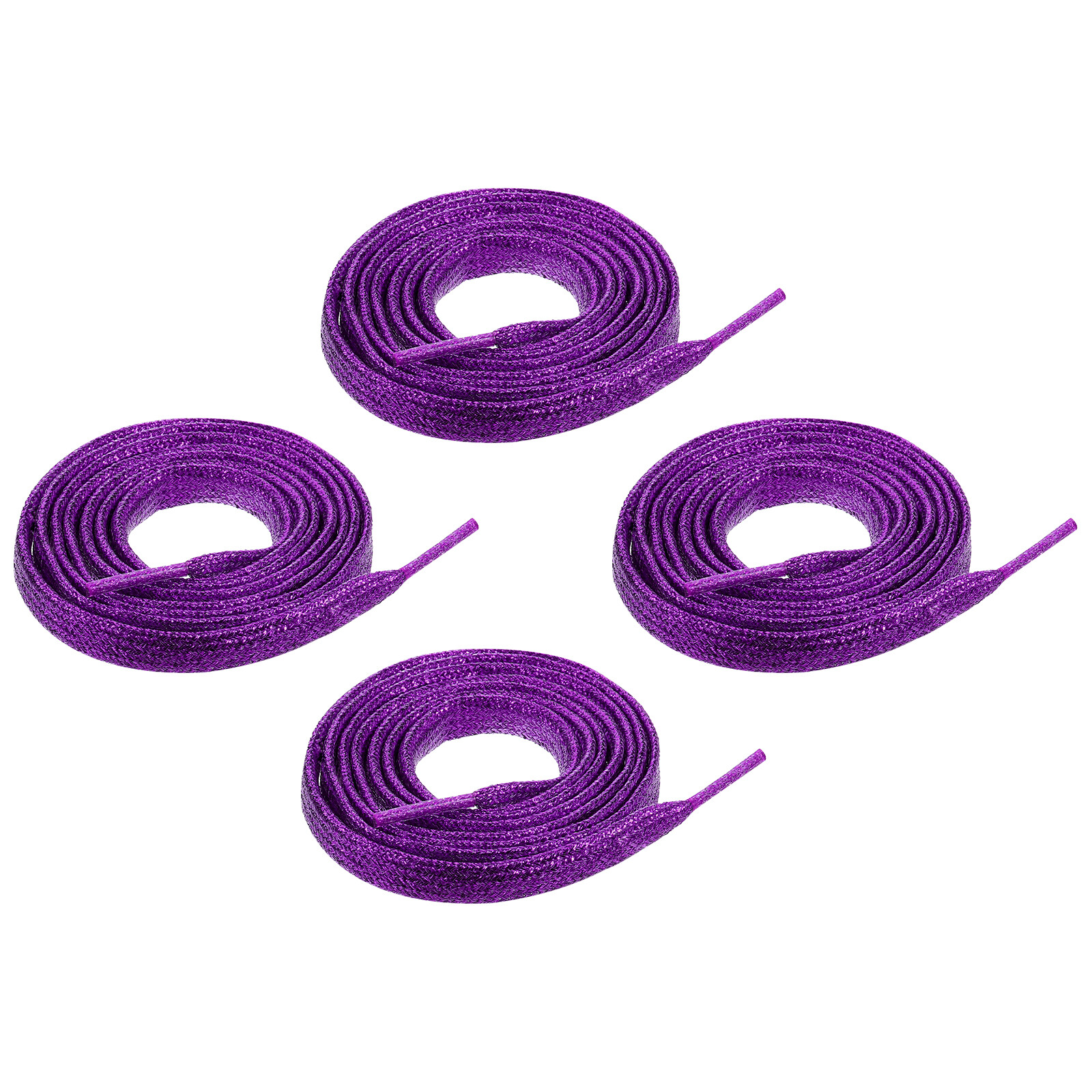 APL 2 Paia Lacci per Scarpe Sneakers 43" Lucidi Piatti Scintillanti Metallizzati Viola Scuro