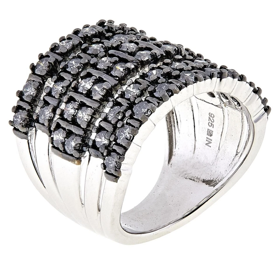 Rarities Sterling Silver 1.8ctw Natural Salt and Pepper Diamond Wrap Ring Size 8 - Image 4 of 4