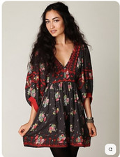 Maharani Bubble Sleeve Dress boho floral and embroidered dress kimono balloon