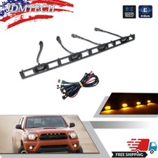 4pcs Amber Led Front Hood Grille Lights Wharness For 12-15 Toyota Tacomasmoked