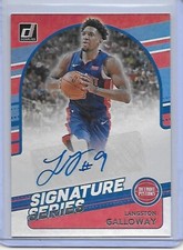 2020-21 Donruss auto LANGSTON GALLOWAY DETROIT PISTONS #SG-LGW