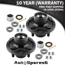 Set of 2 Trailer Idler Hub Kits 4 on 4 for 2000 lbs Axle 4 Lug Trailer Hub Kit