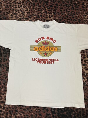 80s Adidas × RUN DMC Tシャツ Adidas Originals Run DMC Photo Tee Song 