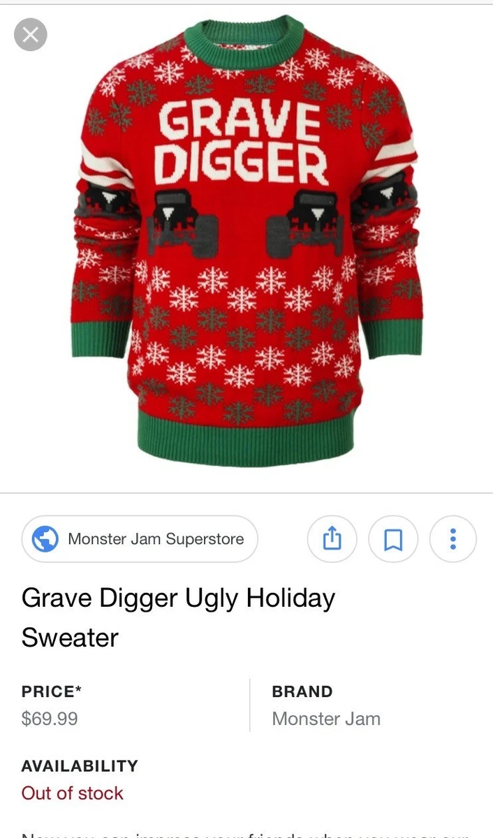 Grave Digger ugly christmas sweater uni sex brand new SOLD OUT