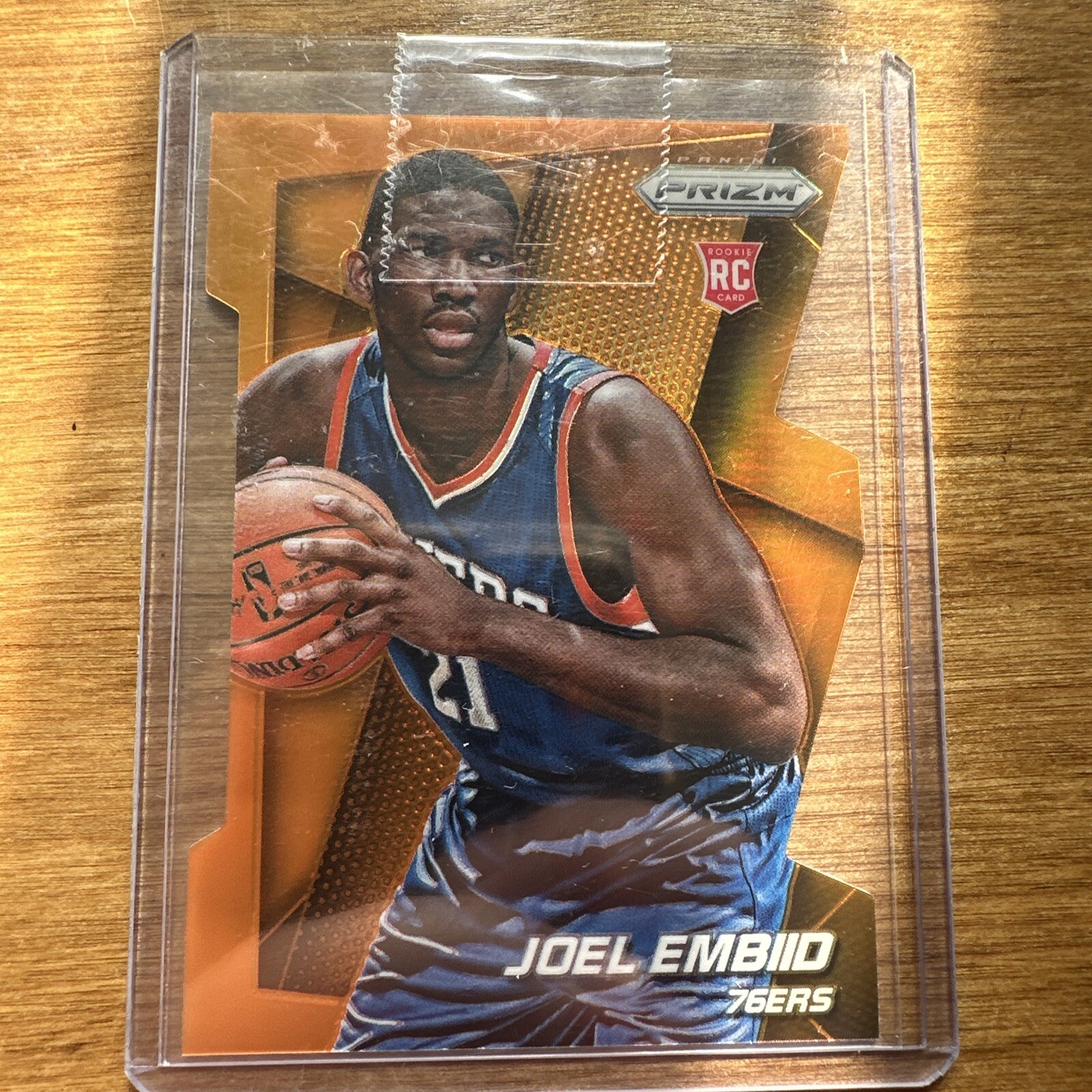 2014-15 Panini Prizm #253 Joel Embiid Orange Die Cut Rookie Card RC #D 35/139