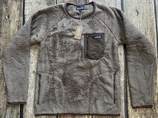 PATAGONIA LOS GATOS CREW DEEP PILE SWEATER TOPSOIL BROWN MENS SMALL NEW