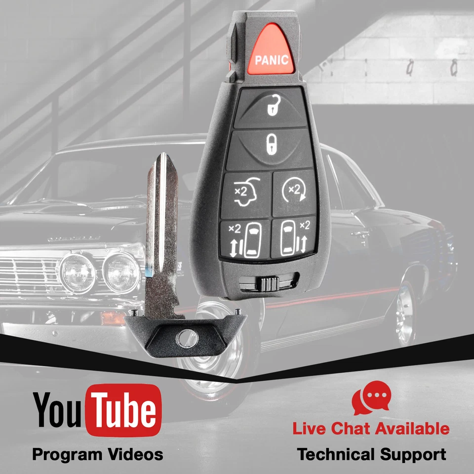 2 For 2008 2009 2010 2011 2012 2013 2014 Dodge Grand Caravan Remote Key Fob - Imagem 3 de 4