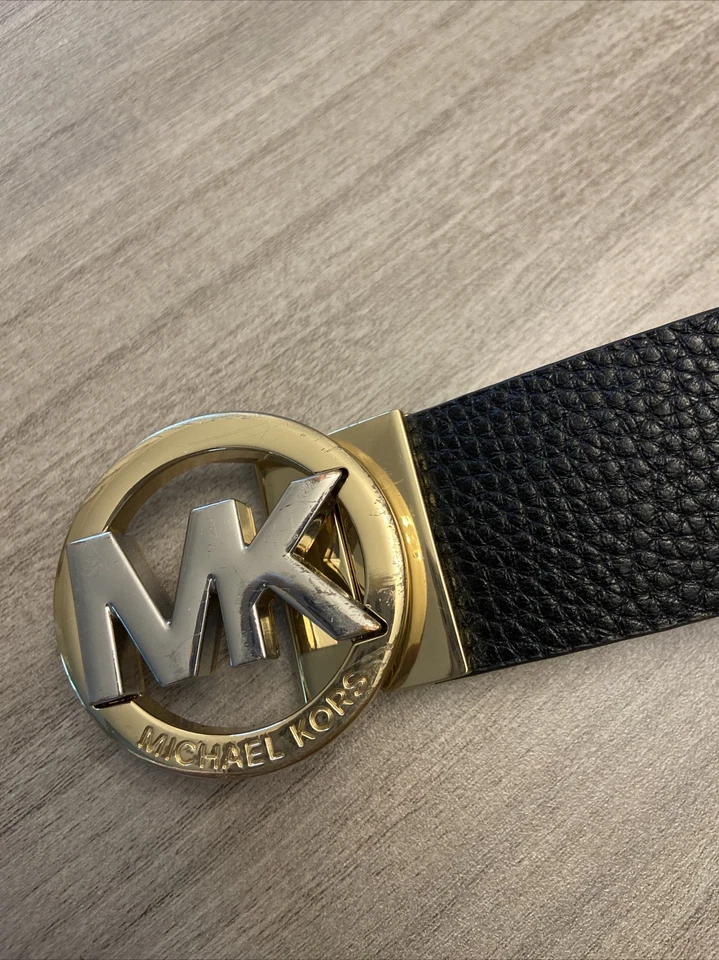 Cinturón de cuero para mujer Michael Kors negro marrón Foto 2 de 4