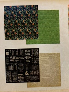 Grafisch 45 12x12 12" Papierblok Typografie 2013 Patronen Tags Vintage Dames NIEUW - Afbeelding 4 van 12