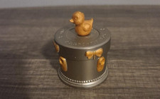 Baby's First Curl Keepsake Box/Pewter Round Trinket Box by Russ Berrie