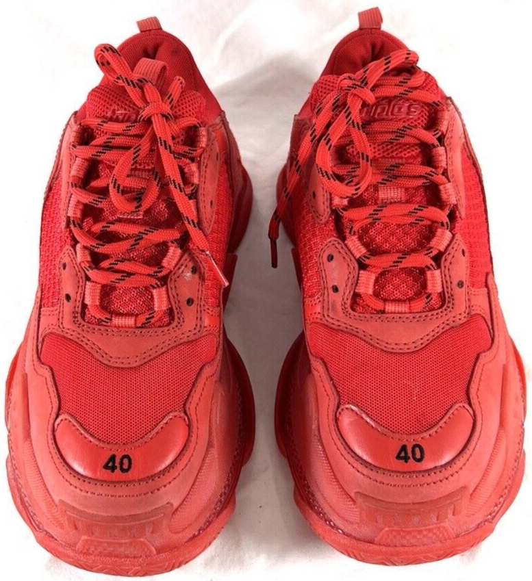 BALENCIAGA Red Triple S Sport Mens Sneakers Marked as 7US | eBay