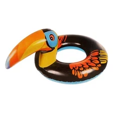 Inflatable Toucan Pool Float (Inflates to over 3.5 ft wide) Vinyl Swim Ring