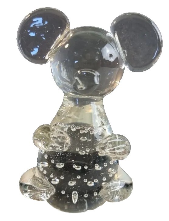Koala Bear Glass Figurine - Hand Blown Art  Controlled Bubbles Statue 3.5 inch image 2