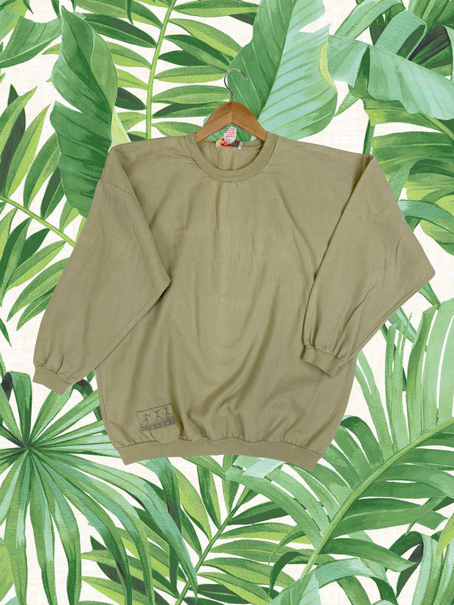 Womensu0026#039; Vintage Eighties Light Moss Canvas Twill Oversize Sweatshirt |  eBay