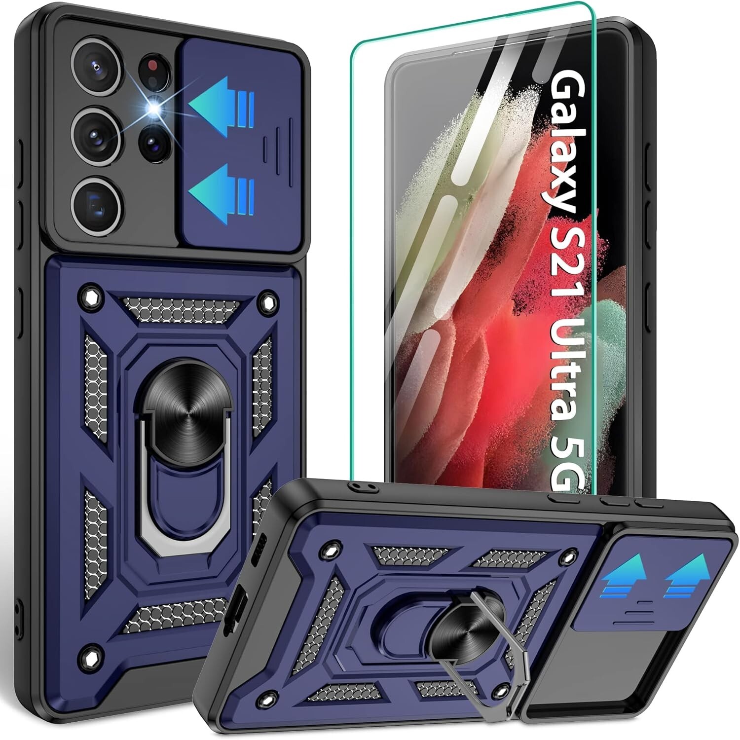 For Samsung Galaxy S21 Ultra 5G Case with Military Grade Protection & Kickstand