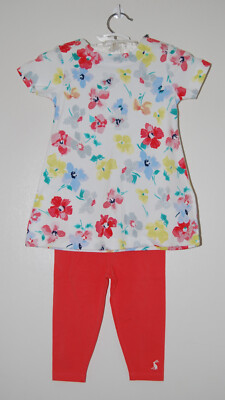 NWT Joules Infant Girls Orange Floral 2pc Christina SS Legging Set sz 9-12M