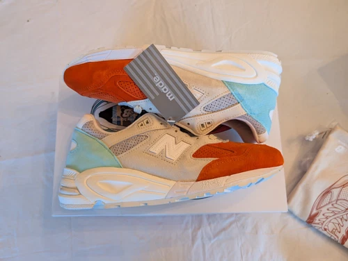 Size 8 - New Balance Kith x 990v2 Made in USA Cyclades W Stance Socks